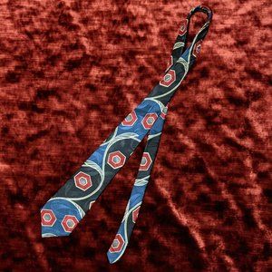 Golden House Silk Tie in Navy/Black/Red